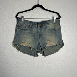 Levi's Distressed High Waisted Denim Shorts Waist 31